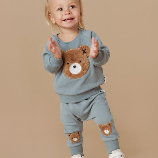 Huxbaby Furry Huxbear knee drop crotch pant teal in green