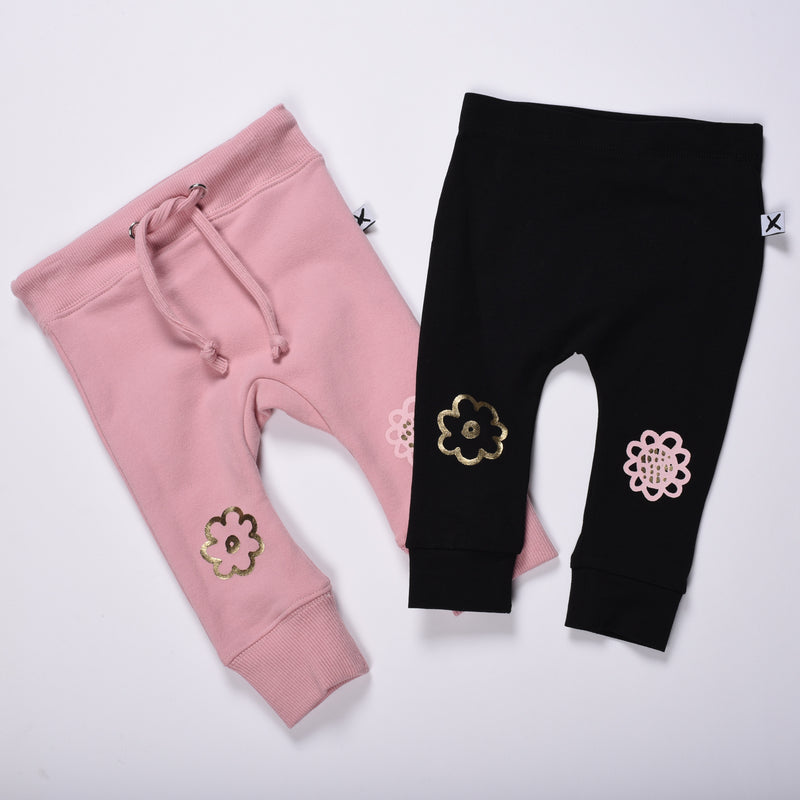 Minti Flower Power Furry Track Pants in pink