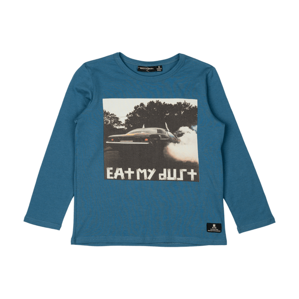 Rock Your Baby Eat My Dust Long Sleeve T-Shirt in Blue