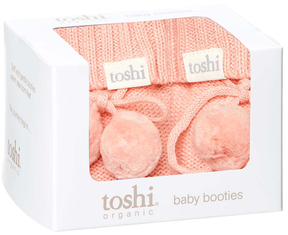 Toshi Organic Booties Marley Blossom in pink