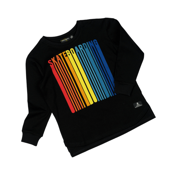 Rock Your Baby Skateboarding Long Sleeve Boxy Fit T-Shirt in Black