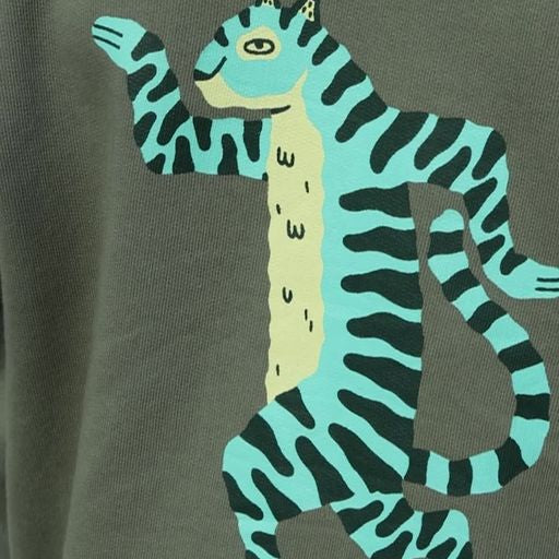 Band of Boys Green Dip Dye Dancing Tiger Raglan Crew in Green