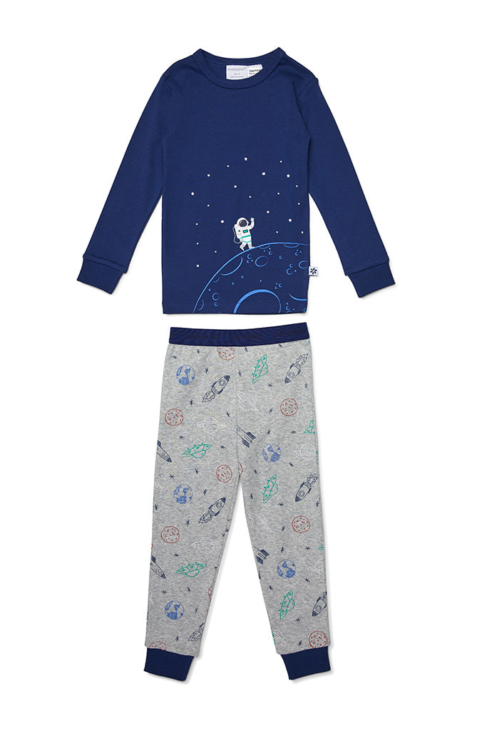 Marquise Spaceman Boys Pajamas Sleepwear Navy