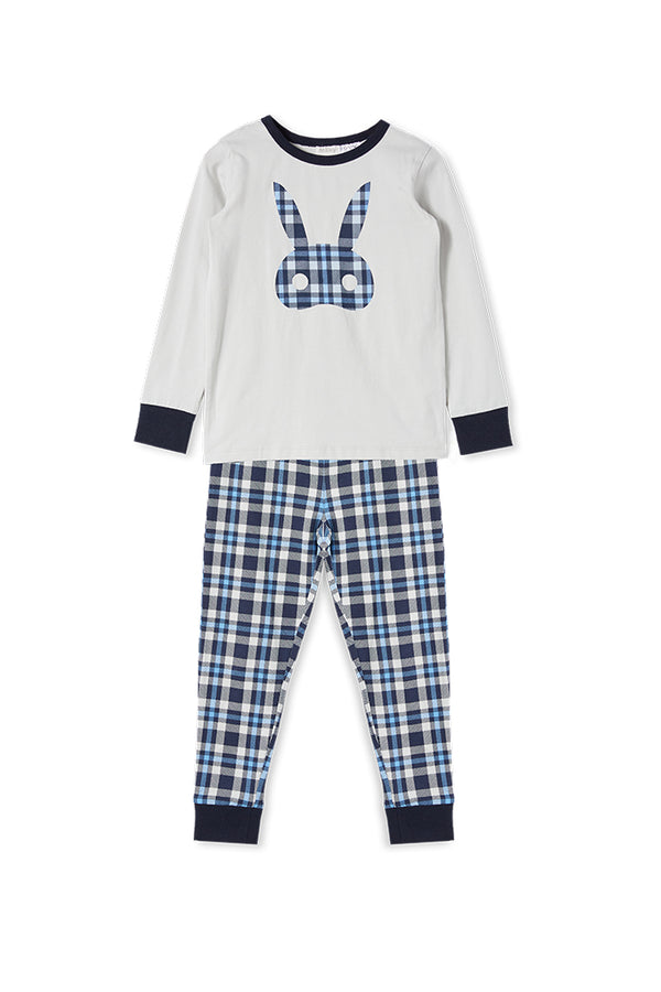Milky Clothing Check PJs in blue