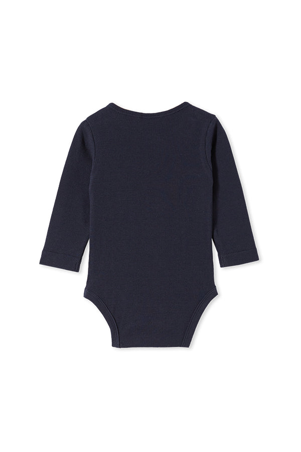 Milky Clothing Rib Bubbysuit in navy