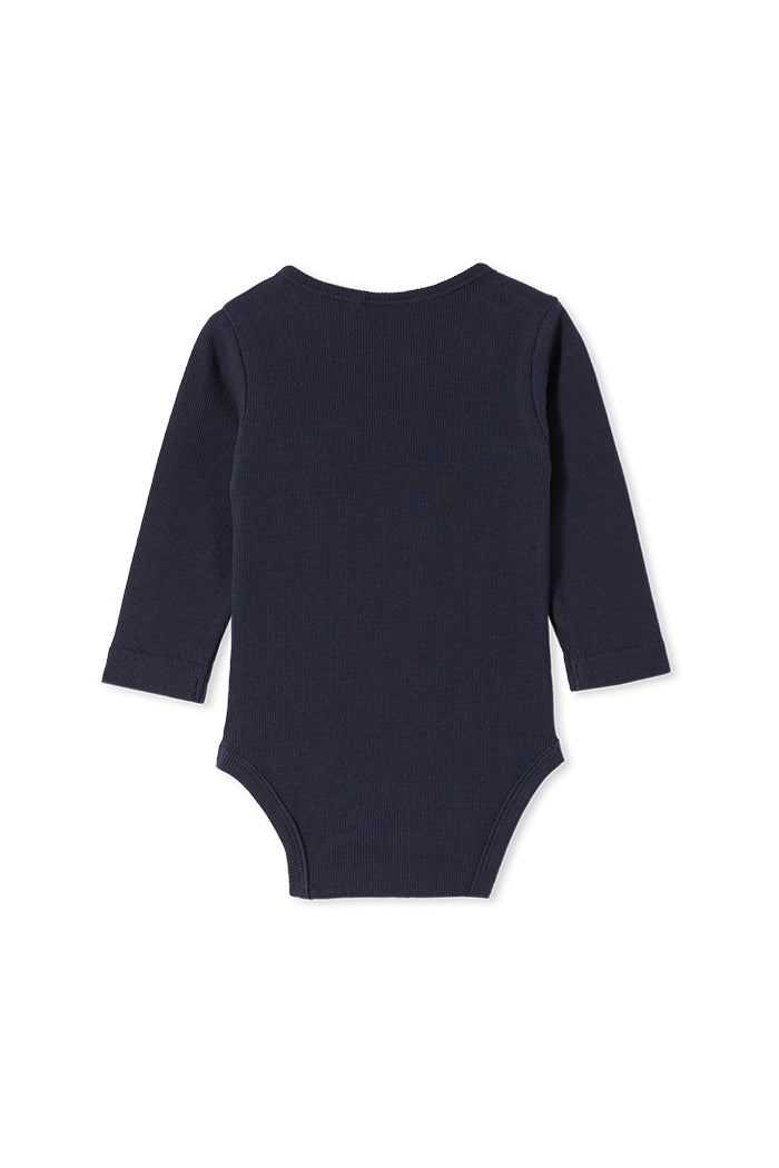 Milky Clothing Rib Bubbysuit in navy