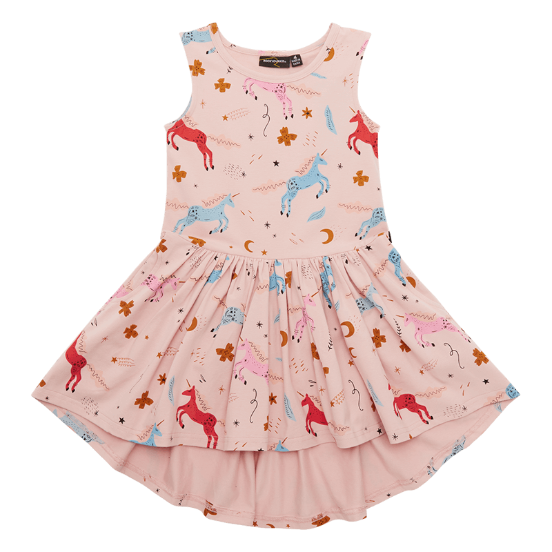 Rock Your Baby Celestial drop waist dress in pink