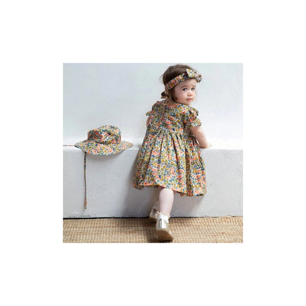 Smox Rox Hazel smocked dress olive and slate floral