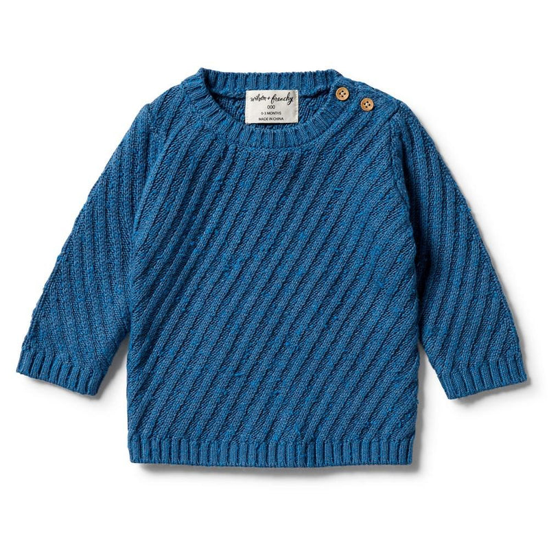 Wilson & Frenchy Knitted Jacquard Jumper - Denim Fleck