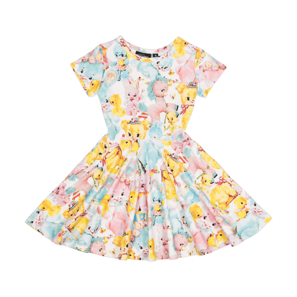 Rock your baby toy mania SS waisted dress in yellow