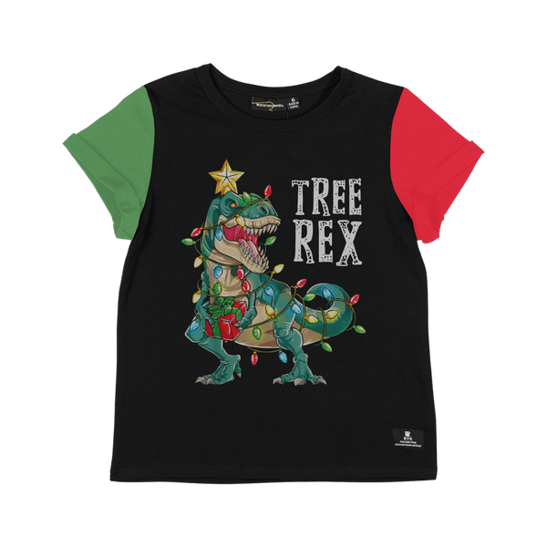 Rock your baby tree rex t-shirt in black