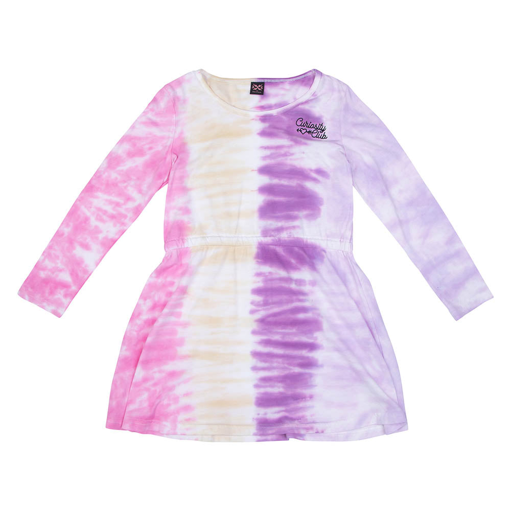 Alphabet Soup curiosity club L/S dress in multi colour