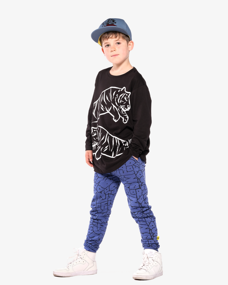 Band of Boys Skinny Track Pant Bubble Logo in blue