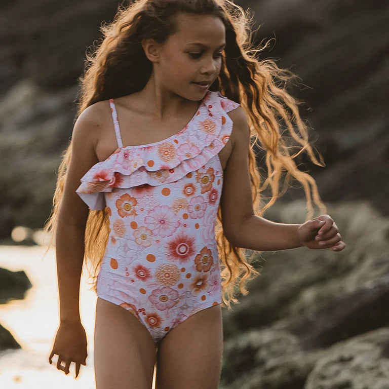 Minihaha Rae Frill swimsuit rae print in pink