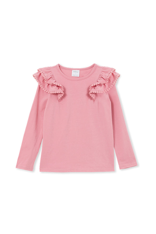 Milky long sleeve t-shirt with detail in Dusty pink