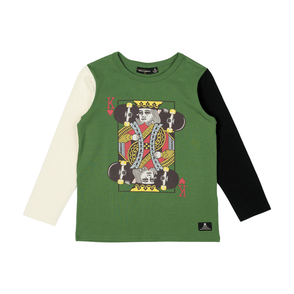 Rock Your Baby King of Hearts Long Sleeve T-Shirt in Multi