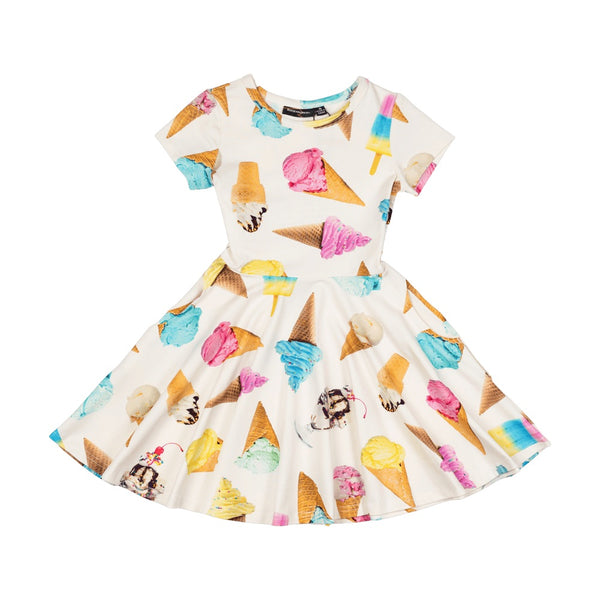 Rock your baby ice cream riot waisted dress in multi colour