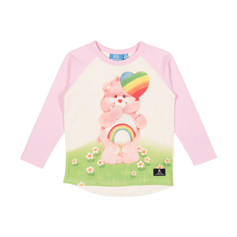 Rock Your Baby Care Bears love T-Shirt cream and pink