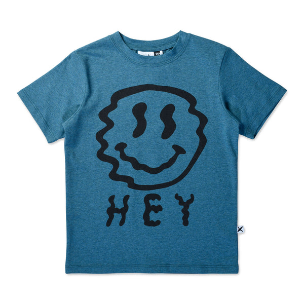 Minti Spacey Hey Tee Teal Marle in blue