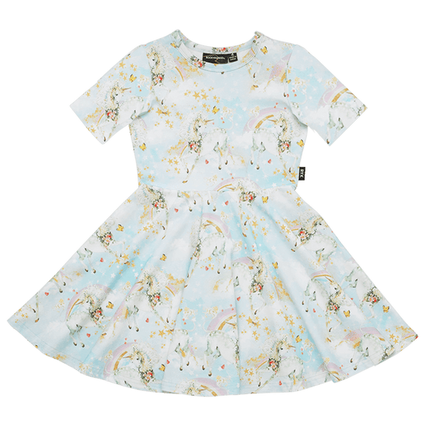 Rock Your Baby Unicorn Clouds Waisted Dress