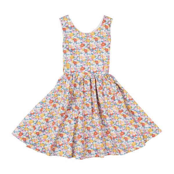 Rock Your Baby Blue garden floral waisted dress in blue