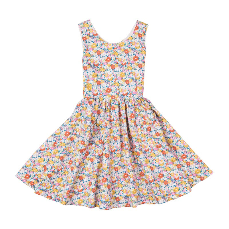 Rock Your Baby Blue garden floral waisted dress in blue