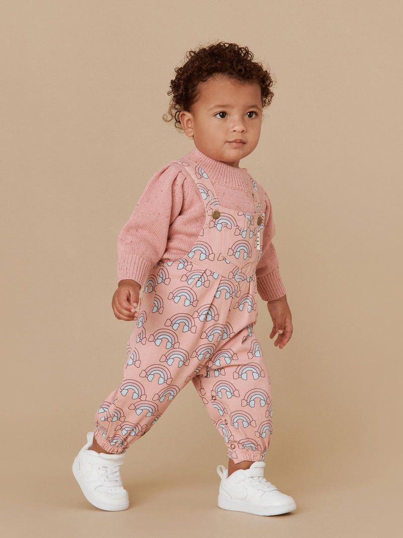 Huxbaby Rain Bow overalls dusty rose in pink