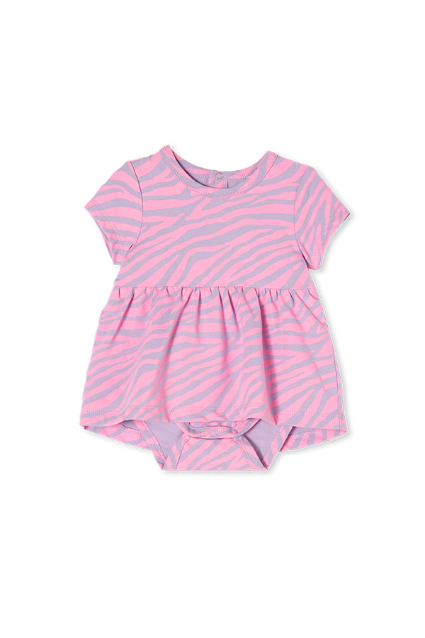 Milky zebra baby dress in pink