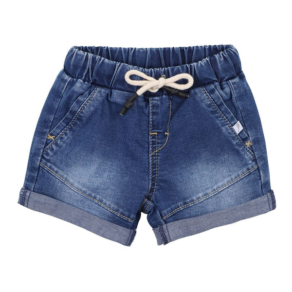 Fox & finch stretch Denim shorts indigo in blue