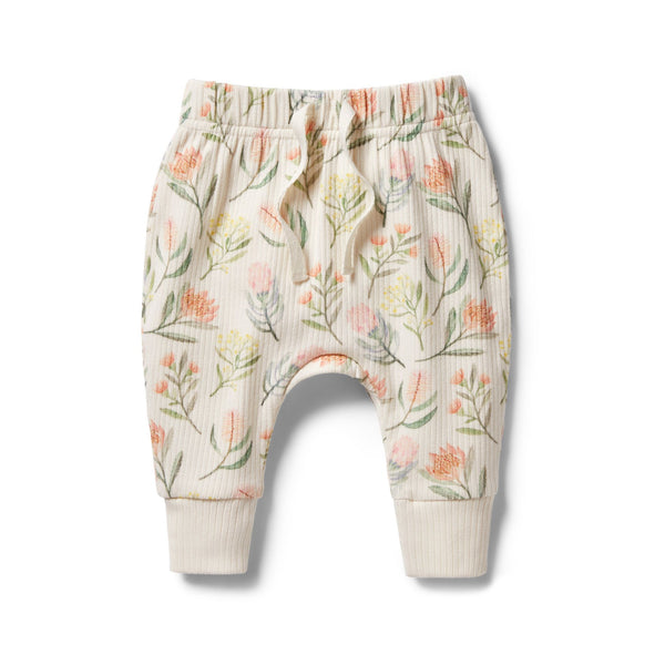 Wilson & Frenchy organic rib slouch pant in pretty floral