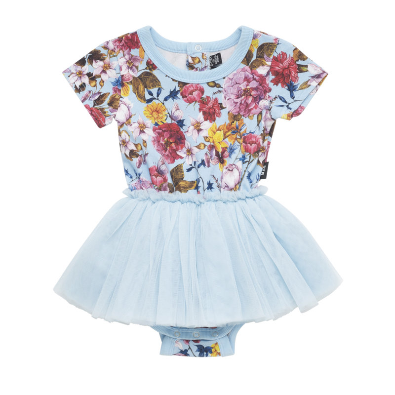 Rock your baby nothing but flowers baby short sleeve circus dress in blue