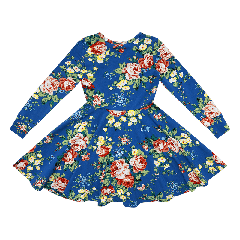 Rock Your Baby Eden Waisted Dress in blue floral