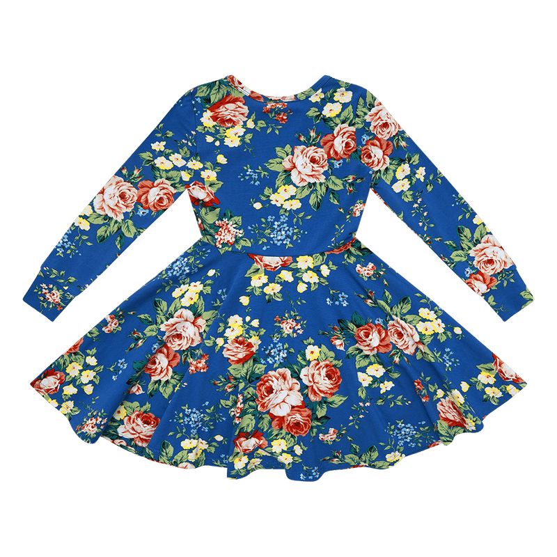 Rock Your Baby Eden Waisted Dress in blue floral