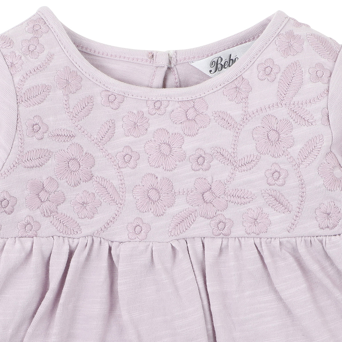 Bebe Ivy embroidered top musk lilac in purple