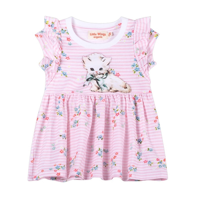 Paper Wings Frilled T-Shirt Dress Sweet Kitten