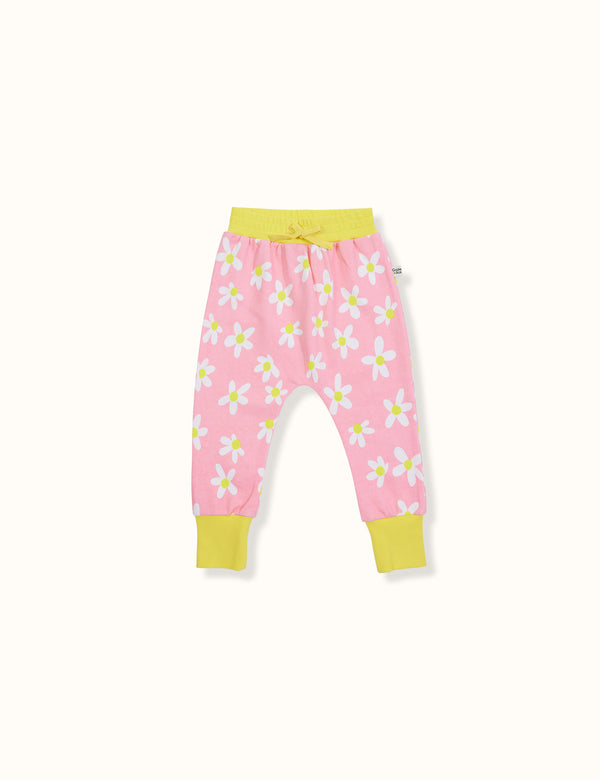 Goldie & Ace Dahlia Daisy Terry Sweatpants Pink Multi in Pink