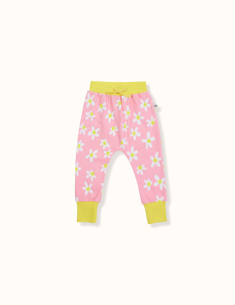 Goldie & Ace Dahlia Daisy Terry Sweatpants Pink Multi in Pink