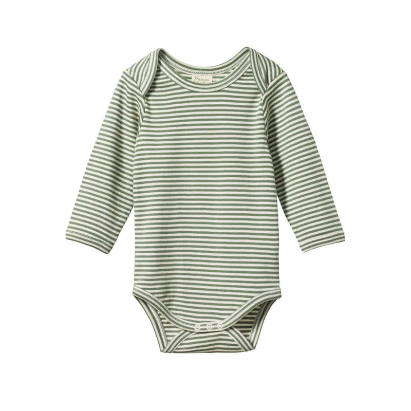 Nature Baby Nettle Stripe long sleeve bodysuit