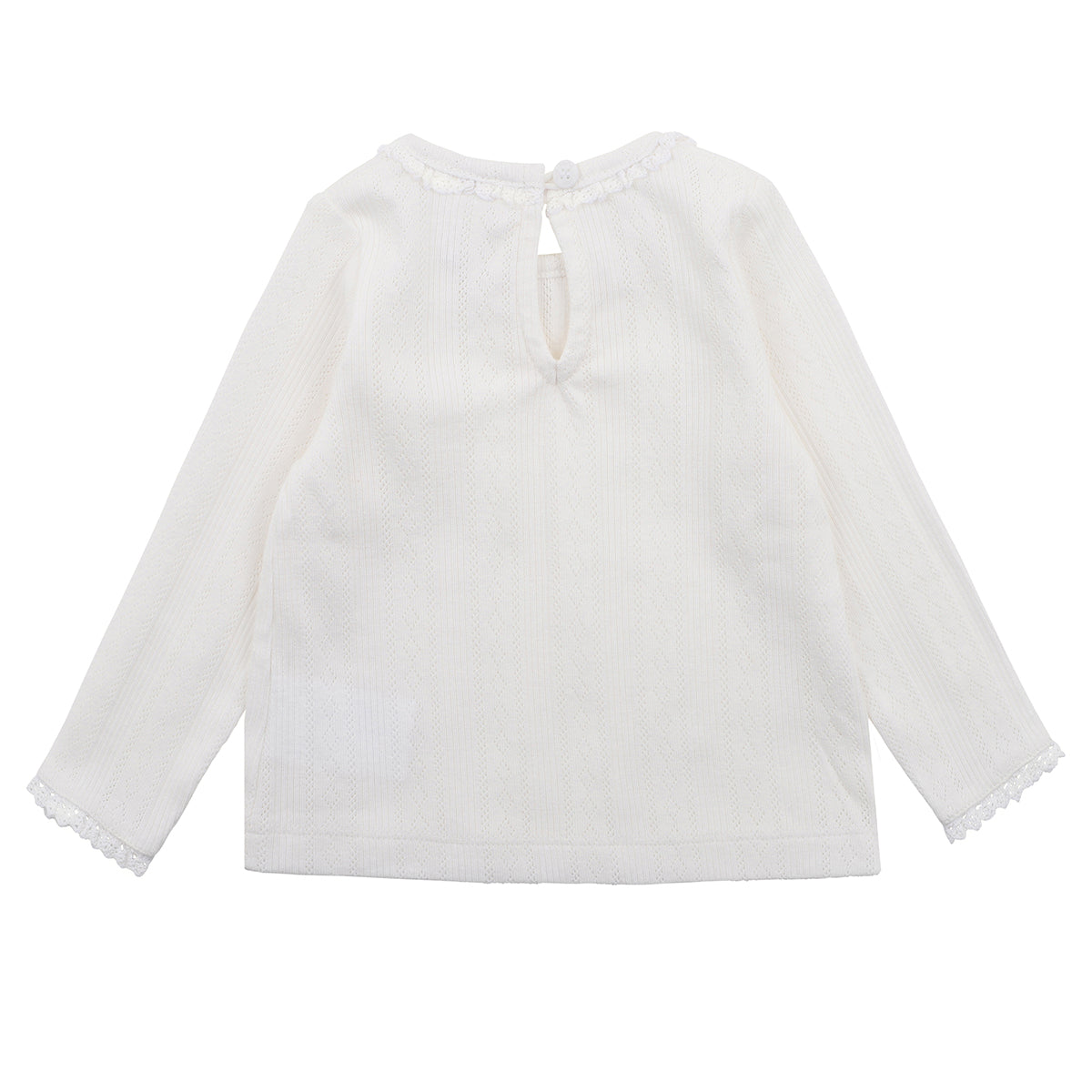 Bebe Freya cloud pointelle LS tee in cream