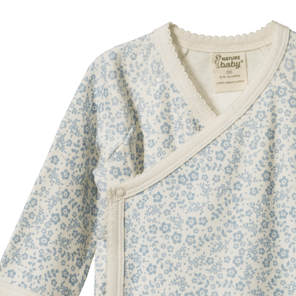 Nature Baby Kimono Jacket in Daisy belle blue print