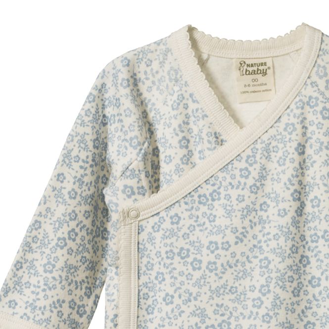Nature Baby Kimono Jacket in Daisy belle blue print