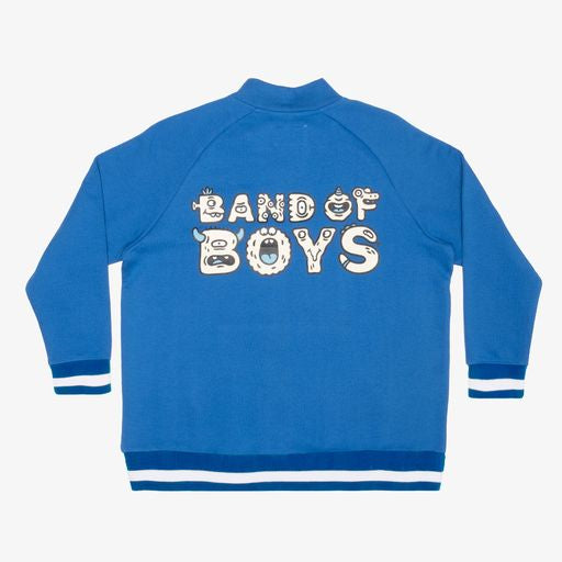 Band of Boys Fleece Quarter Zip Hood Jumper Ocean Blue in Blue