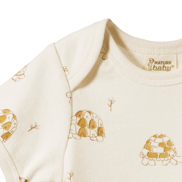 Nature Baby Bodysuit tortoise print in cream