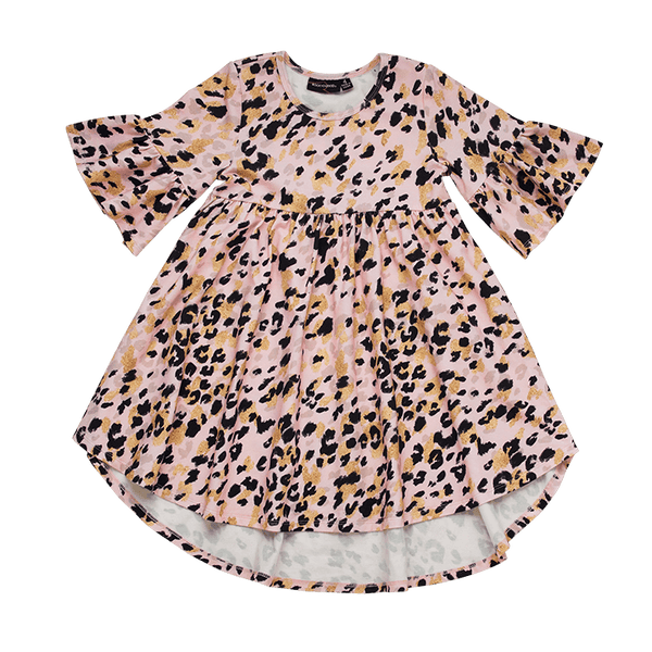 Rock your baby Pink leopard boho dress in Pink