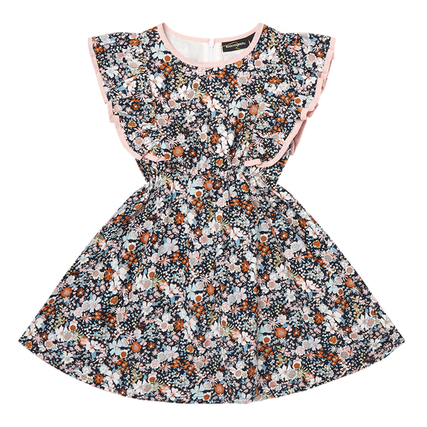 Rock your baby pretty flowers angel dress in navy