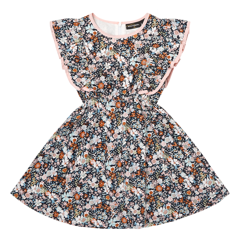 Rock your baby pretty flowers angel dress in navy