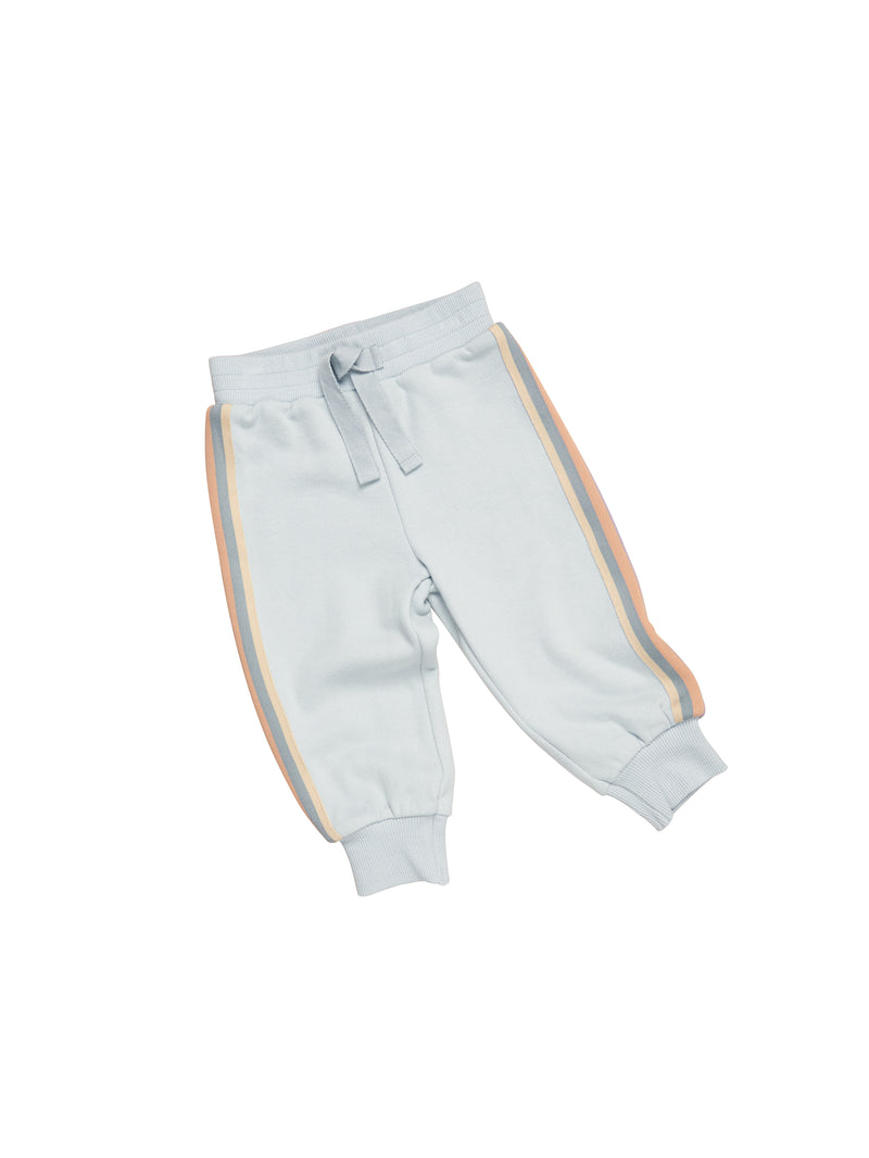 Huxbaby Dusty sky stripe retro track pant in blue