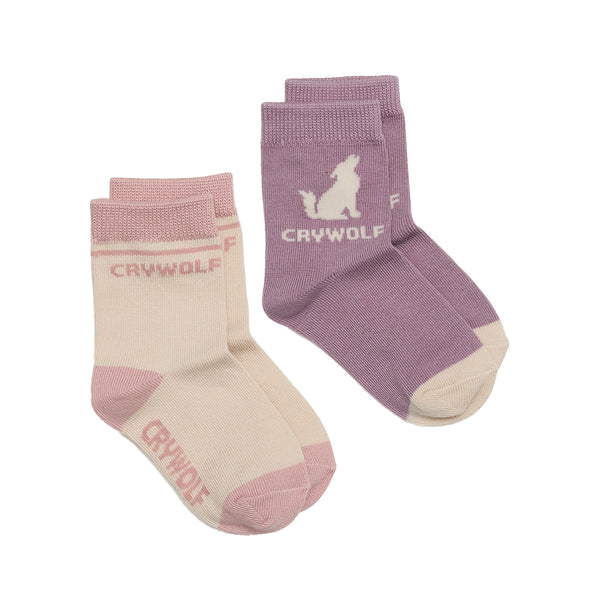 Crywolf Sock 2 pack in Lilac/Blush in Multi
