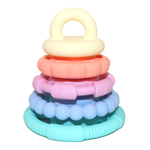 Jellystone Rainbow stacker and teether toy- pastel
