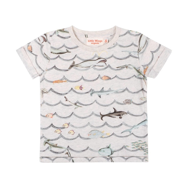 Paper Wings baby Cuff T-Shirt Animal Waves